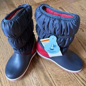Crocs Kids Crocband Winter Boot Navy/Red C13 New With Tags